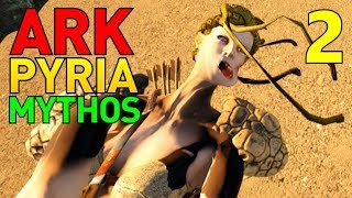 2 Nagas At Base ARK Pyria Mythos Evolved Multiplayer [upl. by Nivram]