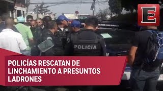 Rescatan y detienen ladrones de linchamiento en Nezahualcóyotl [upl. by Tung]