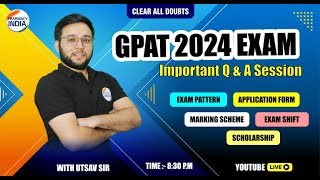 GPAT 2024 QUESTION amp ANSWER DISCUSSION  CLEAR YOUR DOUBTS  JOIN NOW [upl. by Modestia]