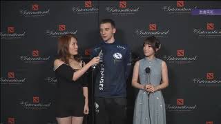 Arteezy PostMatch Interview  EG 21 Secret TI9 [upl. by Myke]