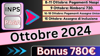 780€ INPS PAGA il 11 OTTOBRE Anticipazioni sui Pagamenti ed i Bonus [upl. by Janiuszck]