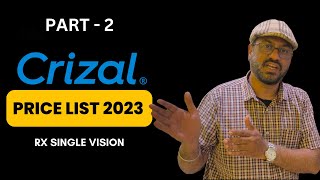 Crizal RX single vision lenses Price list 2023  Part 2 [upl. by Shalom]