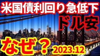 【米国市場】米国債利回りが42％まで急低下！ドル安！なぜ金利低下しているのかわかりやすく解説 [upl. by Toy540]