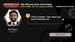 Shravan Chunduri  TaiyangNews Virtual Conference on High Efficiency Solar Technologies 2020 [upl. by Arinay]