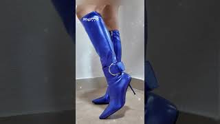 💙Blue Metallic kneehigh boots Get the same piece l👉 httpsshorturlasiakvWclmilaooirl [upl. by Eiralih]