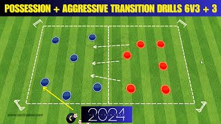 Possession  Aggressive Transition Drills 6v3  3 with Finishing [upl. by Deina]