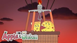 Pizza Gets to Ride in a Hot Air Balloon  Apple amp Onion  Cartoon Network [upl. by Dilisio]