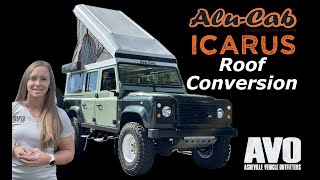 🔥AluCab Icarus Roof Conversion on a Land Rover Defender at AVO [upl. by Nosirb]