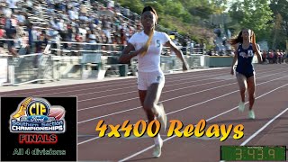 2022 TF  CIFss FINALS  4x400 Relays Girls all 4 divisions [upl. by Rafi]