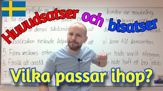 Huvudsatser och bisatser vilka passar med varandra övning SFI [upl. by Bullion322]