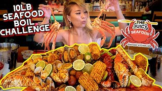 10LB SEAFOOD BOIL MUKBANG CHALLENGE at the Juicy Seafood in Columbus Georgia RainaisCrazy [upl. by Cogn250]