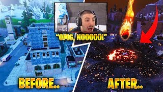 NICKMERCS Reacts to Tilted Towers being DESTROYED Feat Sypher PK [upl. by Sibel468]