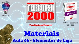 Telecurso 2000  Materiais  06 Elementos de Liga [upl. by Nerek]