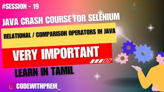 Relational and Comparison operator in java  19  code with prem codewithprem tamil [upl. by Jenette]