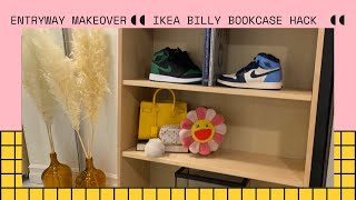 IKEA BILLY BOOKCASE ON CASTERS Entryway Makeover  Two Degrees No Job  EP 9 [upl. by Rese]