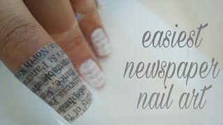 Newspaper Nail Art with water [upl. by Boehmer]