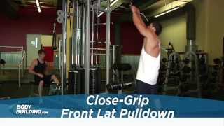 Close Grip Front Lat Pulldown  Back Exercise  Bodybuildingcom [upl. by Enihpad957]