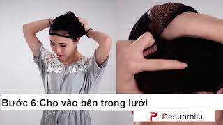 Hướng dẫn đội tóc giả nữ có lưới trùm [upl. by Olpe]