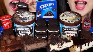 ASMR MALTESERS OREO HERSHEYS FUDGE CHOCOLATE CHIP CHEESECAKES  BROWNIE LAVA ICE CREAM TUBS [upl. by Ev]