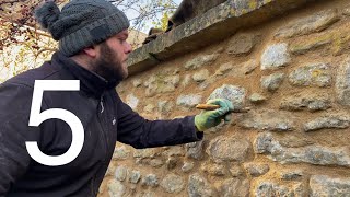 Repointing A Old Stone Wall Using Lime Mortar 5 [upl. by Ardnassak]