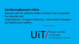 Spillteori med klassiske spill [upl. by Nolan]