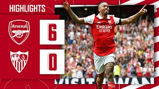 HIGHLIGHTS  Arsenal vs Sevilla 60  Gabriel Jesus scores a hattrick on Emirates Stadium debut [upl. by Staffan]