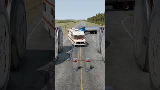 Giant Bollards vs Trucks beamngdrive shorts [upl. by Eerok]