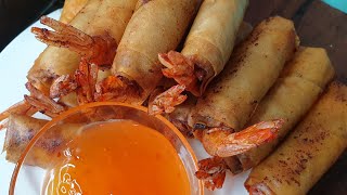 SIKRETONG MALUPET CRISPY SHRIMP SPRING ROLLS RECIPE [upl. by Akamahs]