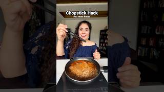 😱HACK How to use Chopsticks 🥢Chopstick Hack you must know hacks foodhacks thakursisters shorts [upl. by Downs]