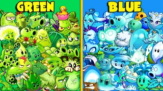 All Plants GREEN vs BLUE  Who Will Win  PvZ 2 Team Plant vs Team Plant [upl. by Janela180]