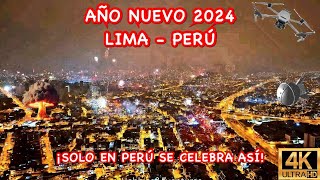 Lima Perú 🇵🇪 Así se vio el Año Nuevo 2024 desde un Drone [upl. by Nediarb]