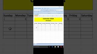 How to make calendar in excel excel e kivabe calendar banabo exceltricks shorts 2024 [upl. by Jilleen254]