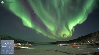 Северное сияние Аэропорт Кангерлуссуак ГренландияNorthern lights Kangerlussuaq Airport Greenland [upl. by Kcirddot195]