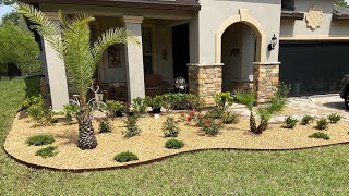 Installing Brown river rock amp Colmet landscape edging in NORTH FLORIDA [upl. by Assetnoc]