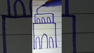 Easy Masjid Drawing 🕌🕌🕌☪️☪️☪️ [upl. by Jacquenetta238]