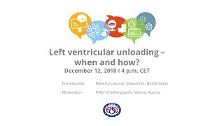 EuroELSO Webinar  Left ventricular unloading – when and how [upl. by Nanahs388]