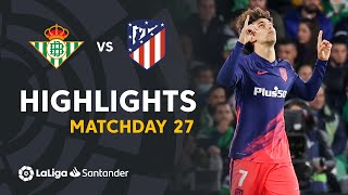 Resumen de Real Betis vs Atlético de Madrid 13 [upl. by Jarlathus730]