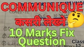 COMMUNIQUE Fix Question Class 12 ll Writing Section Commumique English Class 12 ll Communique Writng [upl. by Airdnaid809]