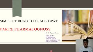 Part 3Pharmacognosy GPAT cracker seriesRoad to Crack GPAT [upl. by Saidnac301]