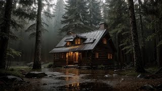 Goodbye Insomnia With Heavy RAIN Sound  Rain Sounds On Old Roof In Foggy Forest At Night Relax [upl. by Lowndes]