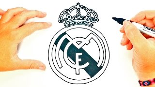 Cómo dibujar el Escudo del Real Madrid paso a paso  Dibujo fácil del Escudo del Real Madrid [upl. by Ilse127]