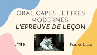 CAPES LETTRES MODERNES  Présentation de l’épreuve orale de leçon 🙈✅ [upl. by Lamb593]