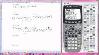 Finding Binomial Probabilities Using the TI84 [upl. by Calv]