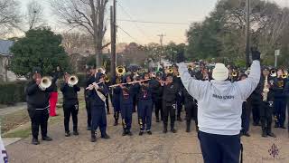 Northside amp Carencro • MASS BAND  quotQueens Evangelinequot Mardi Gras Parade 2024  Lafayette LA [upl. by Anirahs838]