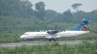 UsBangla Airlines ATR72600 landing Sylhet Airport at new area [upl. by Alyt]