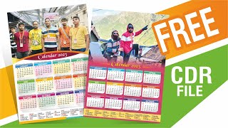 572  How to Calendar Design 2023  Free CDR File Download  Basic CorelDraw in Hindi [upl. by Eignav]