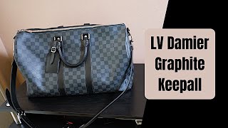 Louis Vuitton Damier Graphite Keepall Bandouliere Review [upl. by Rubie999]