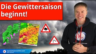 Erste kräftige Gewitter der Saison möglich  Dann neue Kaltluft mit Schneeschauern amp Frost [upl. by Eyllib]