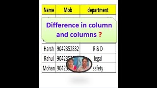 difference in column and columns  EXCEL [upl. by Ellehcit319]