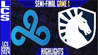 C9 vs TL Highlights Game 1  LCS Spring 2024 Playoffs Semifinal  Cloud9 vs Team Liquid G1 [upl. by Deedahs]